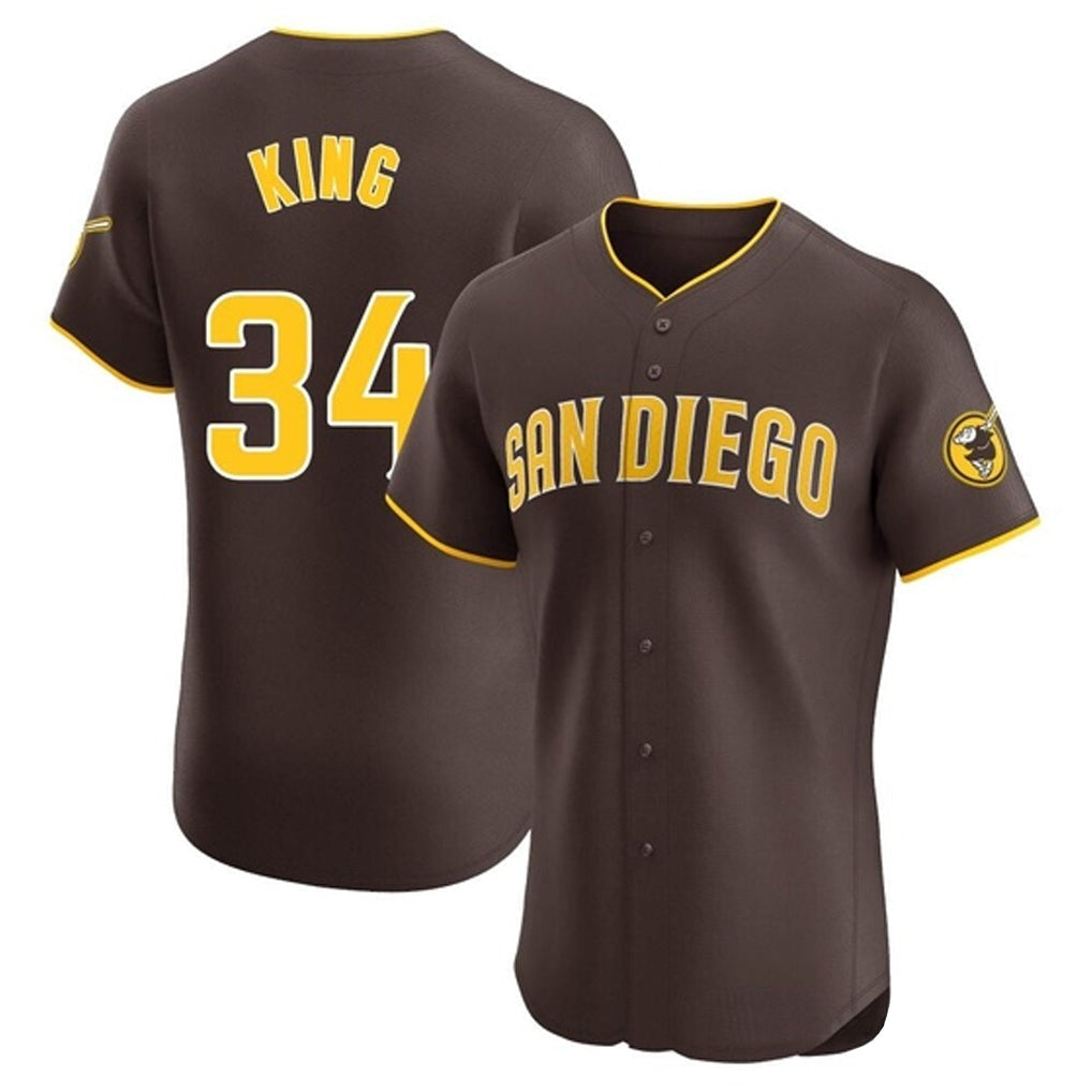 tocy S.Diego Padres #34 Michael King Player Brown Home Limited Elite Stitched Jerseys