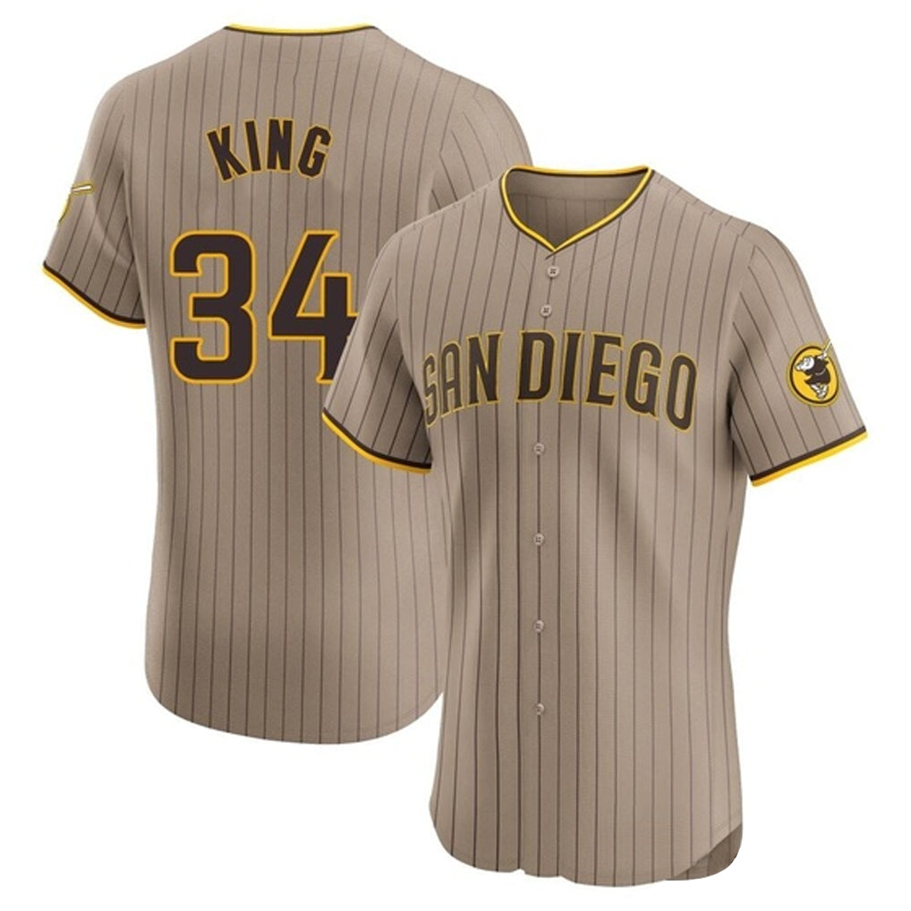 tocy S.Diego Padres #34 Michael King Player Khaki Home Limited Elite Stitched Jerseys