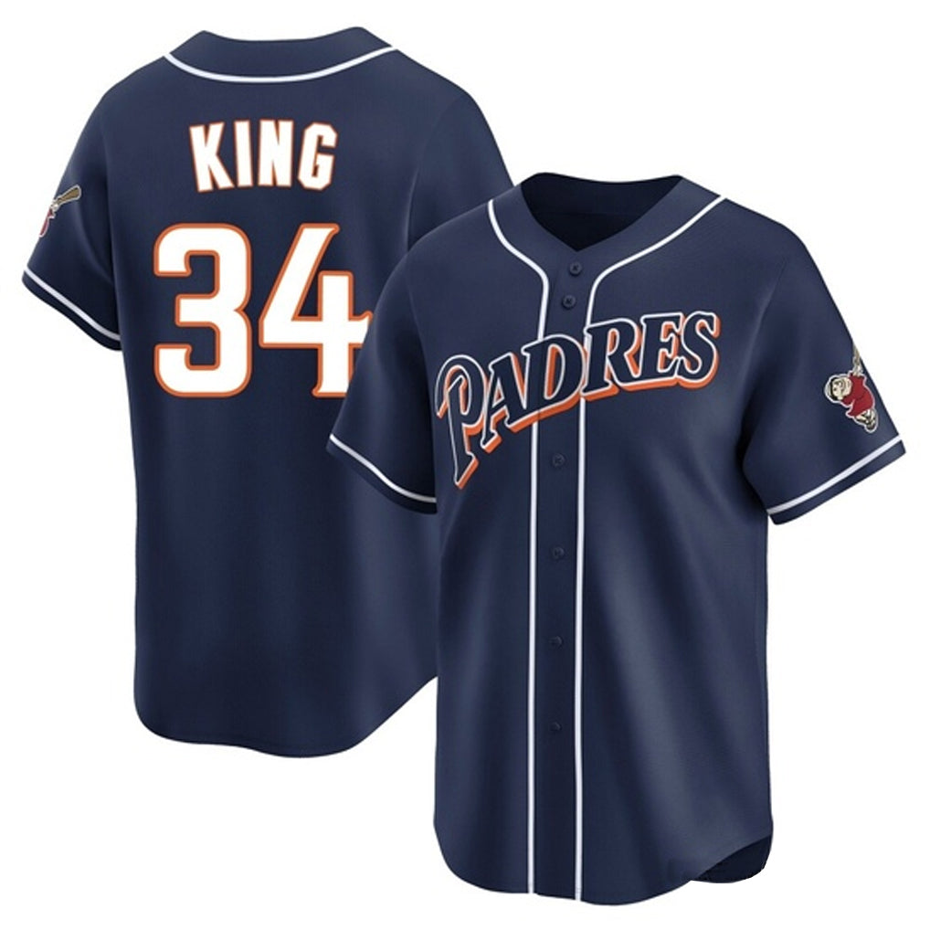 tocy S.Diego Padres #34 Michael King Player Navy Cooperstown Collection Limited Home Stitched Jerseys