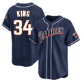 tocy S.Diego Padres #34 Michael King Player Navy Cooperstown Collection Limited Home Stitched Jerseys