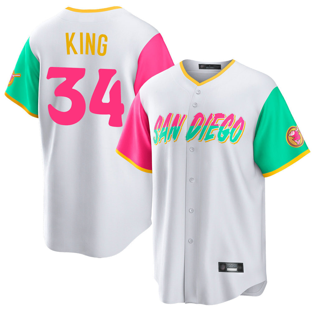 tocy S.Diego Padres #34 Michael King Player White City Connect Home Game Stitched Jerseys