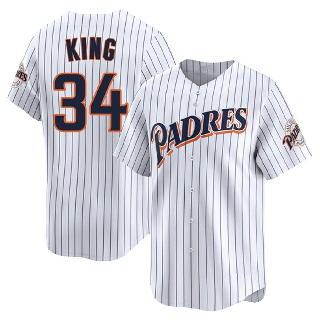 tocy S.Diego Padres #34 Michael King Player White Cooperstown Collection Limited Home Stitched Jerseys