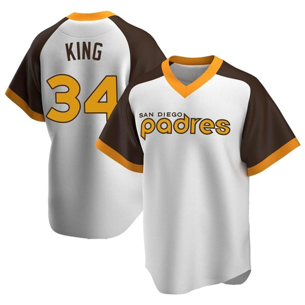 tocy S.Diego Padres #34 Michael King Player White Home Cooperstown Collection Replica Game Stitched Jerseys