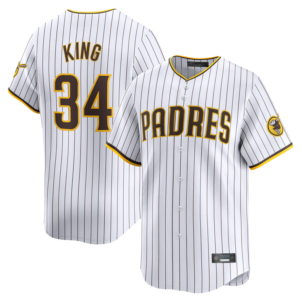 tocy S.Diego Padres #34 Michael King Player White Home Limited Stitched Jerseys