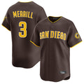tocy S.Diego Padres #3 Jackson Merrill Player Brown Home Limited Stitched Jerseys