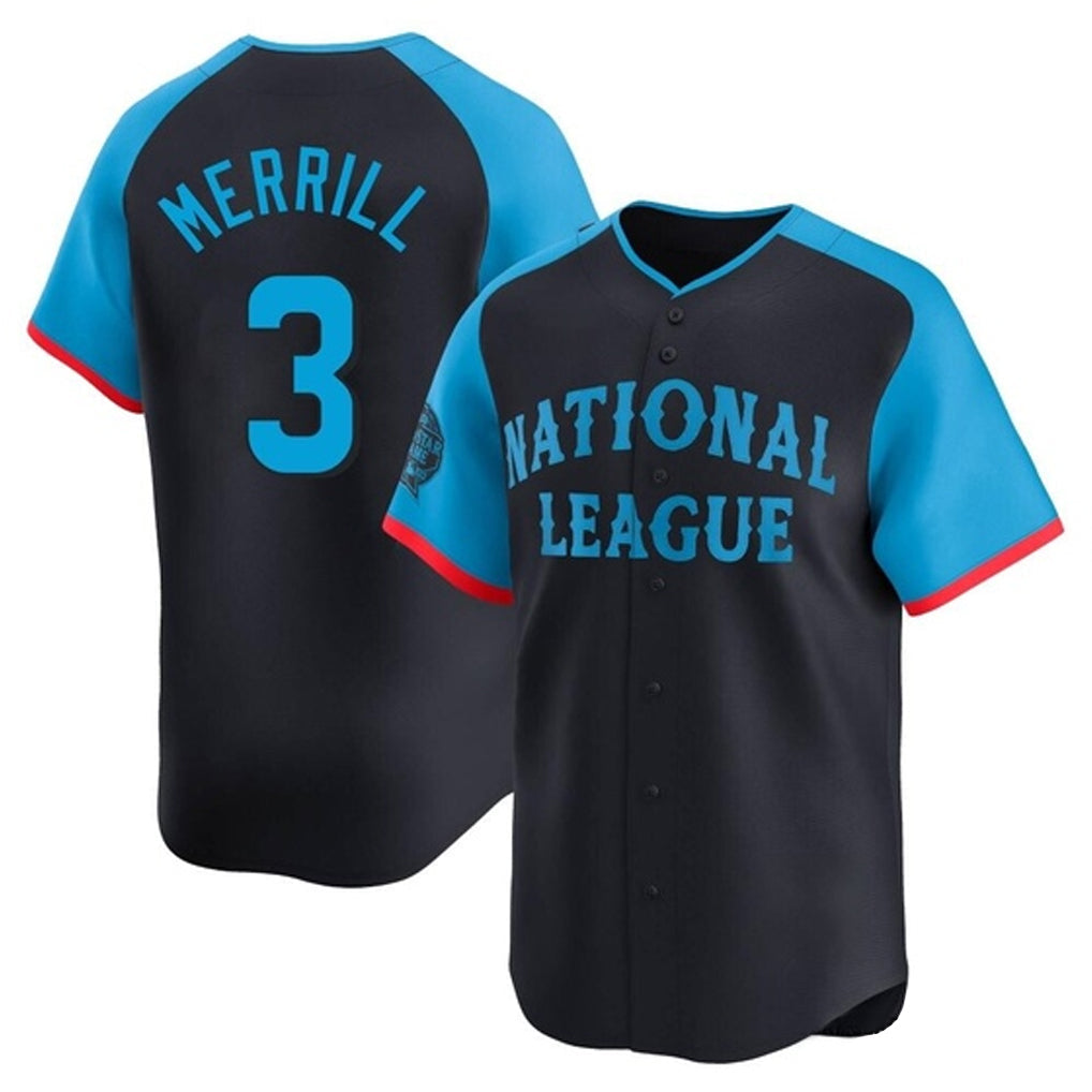 tocy S.Diego Padres #3 Jackson Merrill Player National League Navy All-Star Game Limited Stitched Jerseys