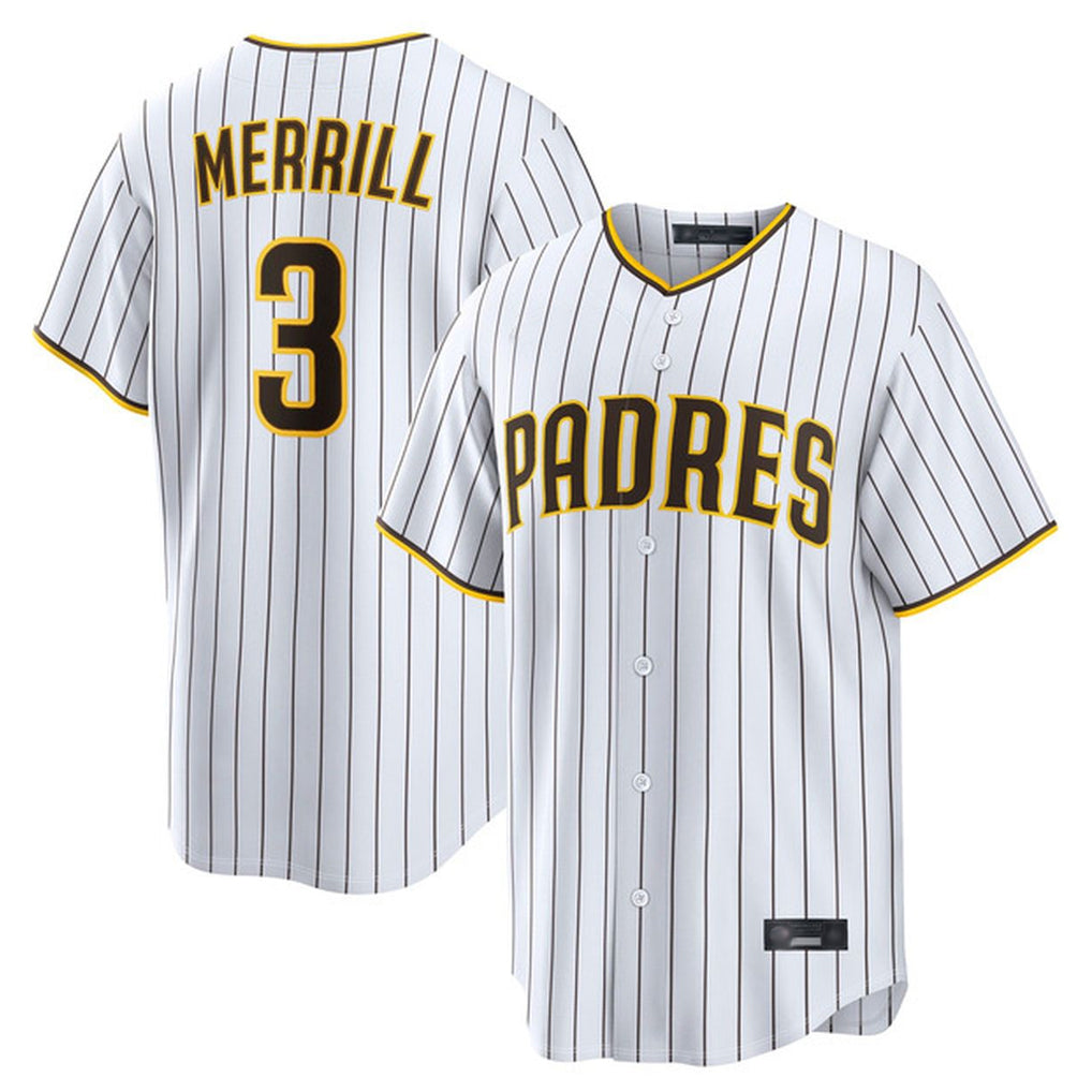 tocy S.Diego Padres #3 Jackson Merrill Player White Cooperstown Collection Home Game Stitched Jerseys
