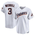 tocy S.Diego Padres #3 Jackson Merrill Player White Cooperstown Collection Limited Home Stitched Jerseys