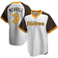 tocy S.Diego Padres #3 Jackson Merrill Player White Home Cooperstown Collection Replica Game Stitched Jerseys
