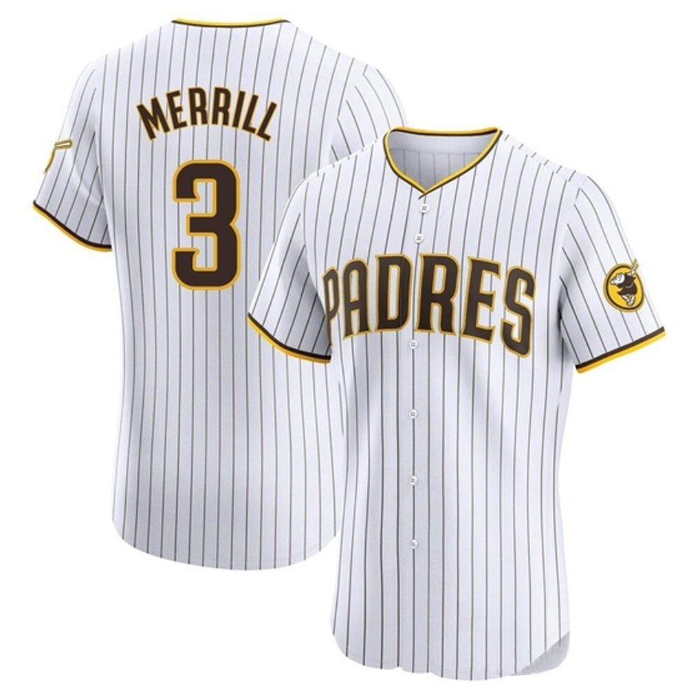 tocy S.Diego Padres #3 Jackson Merrill Player White Home Limited Elite Stitched Jerseys
