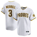 tocy S.Diego Padres #3 Jackson Merrill Player White Home Limited Stitched Jerseys