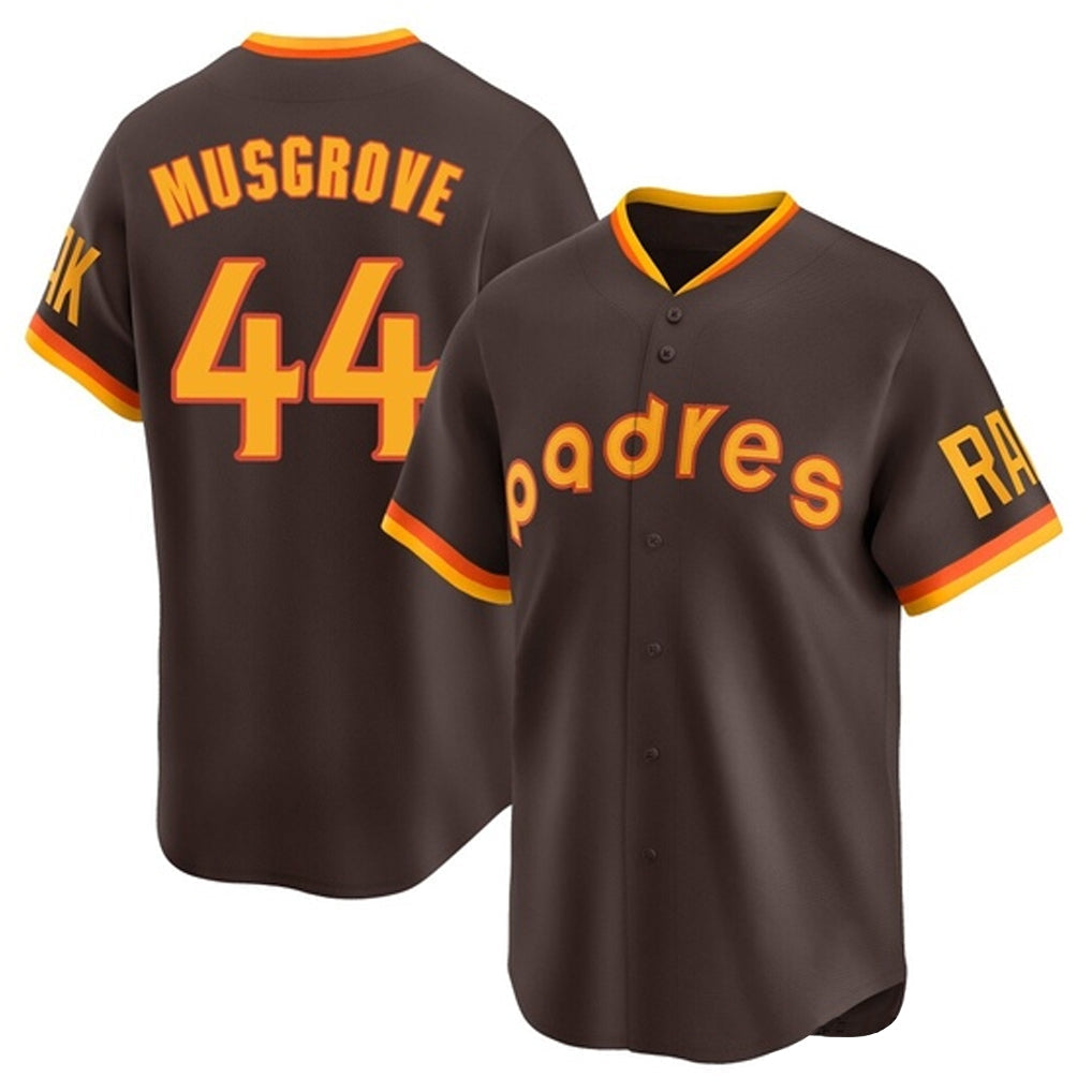 tocy S.Diego Padres #44 Joe Musgrove Player Brown Home Cooperstown Collection Replica Game Stitched Jerseys