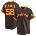 tocy S.Diego Padres #58 Wandy Peralta Player Brown Home Cooperstown Collection Replica Game Stitched Jerseys