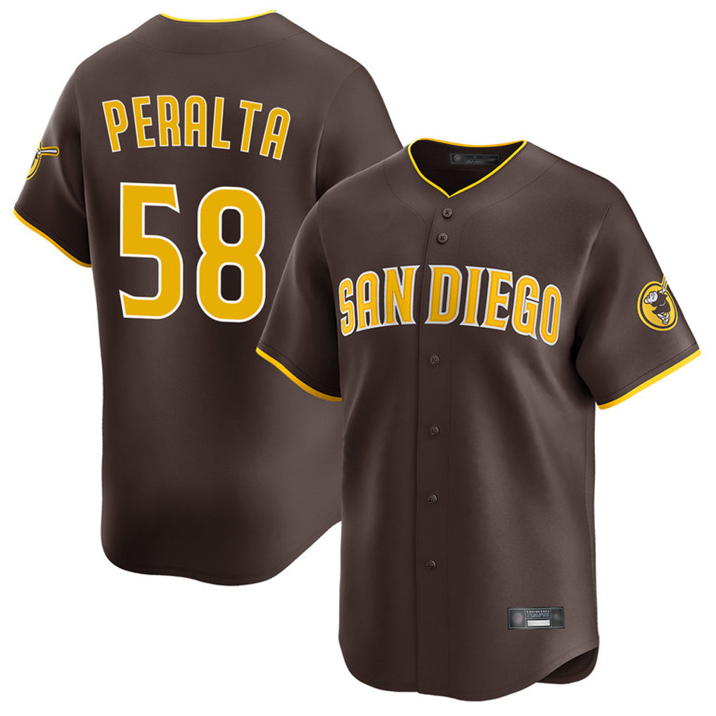 tocy S.Diego Padres #58 Wandy Peralta Player Brown Home Limited Stitched Jerseys