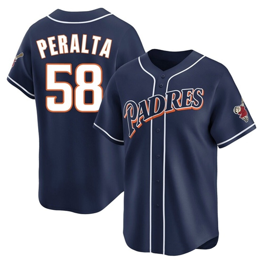 tocy S.Diego Padres #58 Wandy Peralta Player Navy Cooperstown Collection Limited Home Stitched Jerseys