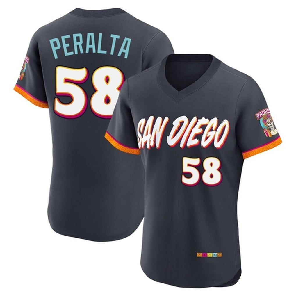 tocy S.Diego Padres #58 Wandy Peralta Player Obsidian 2026 City Connect Home Limited Elite T-shirt Stitched Jerseys