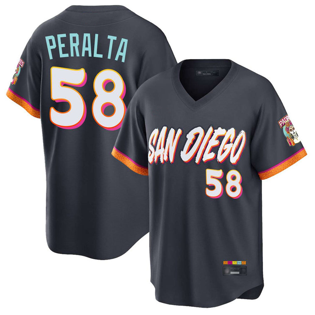 tocy S.Diego Padres #58 Wandy Peralta Player Obsidian 2026 City Connect Home Limited T-shirt Stitched Jerseys
