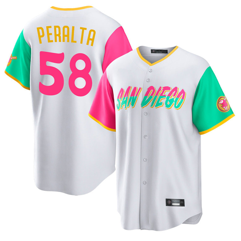 tocy S.Diego Padres #58 Wandy Peralta Player White City Connect Home Game Stitched Jerseys