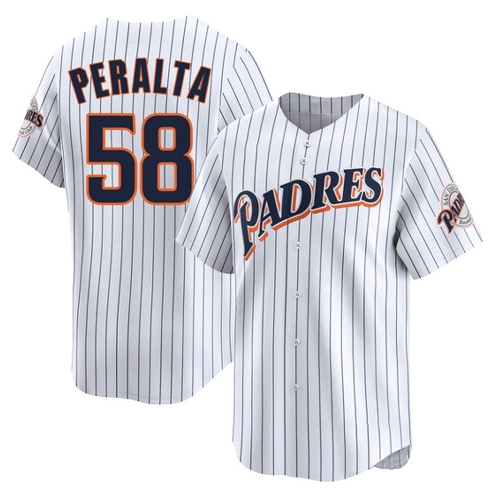 tocy S.Diego Padres #58 Wandy Peralta Player White Cooperstown Collection Limited Home Stitched Jerseys