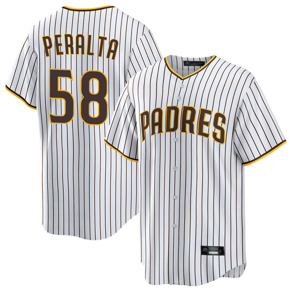 tocy S.Diego Padres #58 Wandy Peralta Player White Home Game Stitched Jerseys