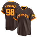 tocy S.Diego Padres #98 Randy Vasquez Player Brown Home Cooperstown Collection Replica Game Stitched Jerseys