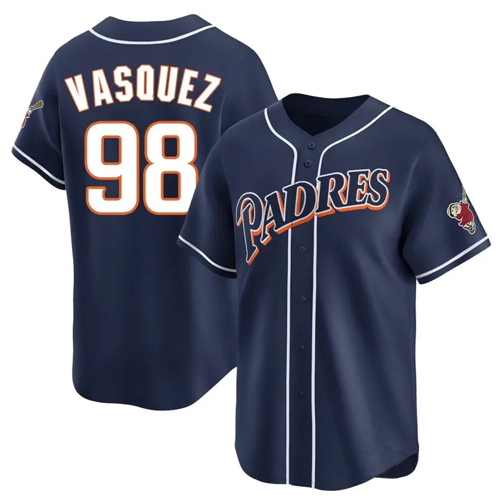 tocy S.Diego Padres #98 Randy Vasquez Player Navy Cooperstown Collection Limited Home Stitched Jerseys