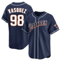 tocy S.Diego Padres #98 Randy Vasquez Player Navy Cooperstown Collection Limited Home Stitched Jerseys