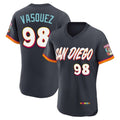 tocy S.Diego Padres #98 Randy Vasquez Player Obsidian 2026 City Connect Home Limited Elite T-shirt Stitched Jerseys