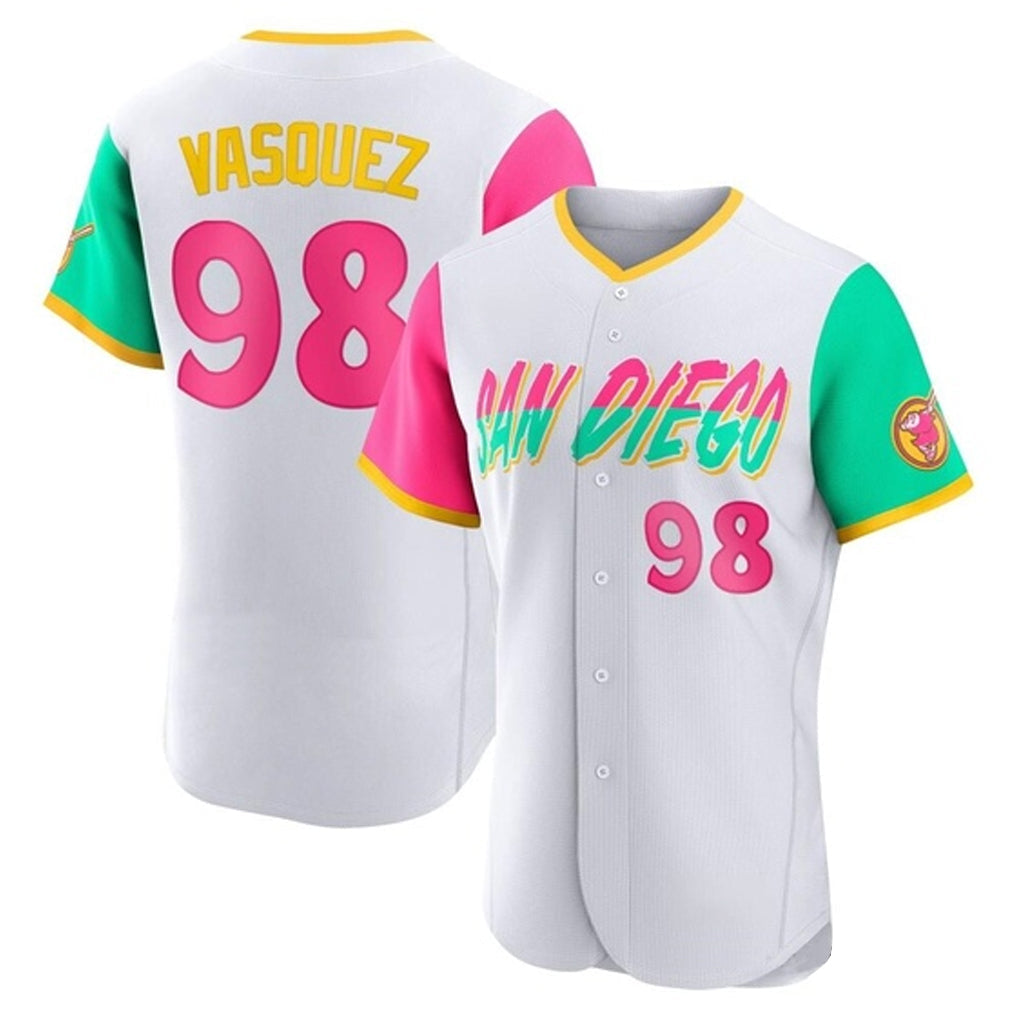 tocy S.Diego Padres #98 Randy Vasquez Player White City Connect Home Limited Elite Stitched Jerseys