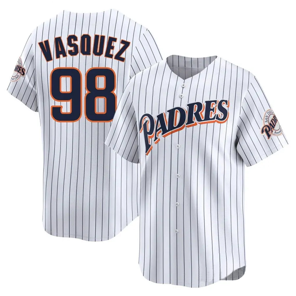 tocy S.Diego Padres #98 Randy Vasquez Player White Cooperstown Collection Limited Home Stitched Jerseys