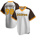 tocy S.Diego Padres #98 Randy Vasquez Player White Home Cooperstown Collection Replica Game Stitched Jerseys