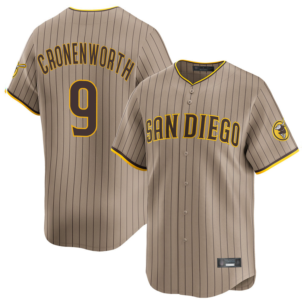 tocy S.Diego Padres #9 Jake Cronenworth Player Khaki Home Limited Stitched Jerseys