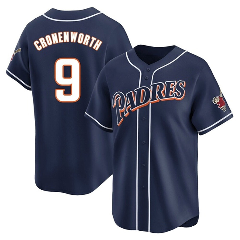 tocy S.Diego Padres #9 Jake Cronenworth Player Navy Cooperstown Collection Limited Home Stitched Jerseys