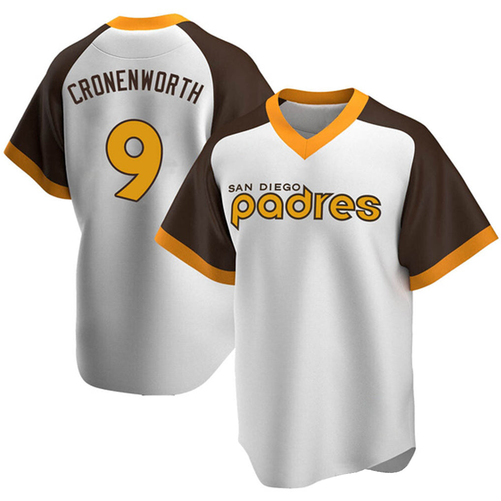 tocy S.Diego Padres #9 Jake Cronenworth Player White Home Cooperstown Collection Replica Game Stitched Jerseys