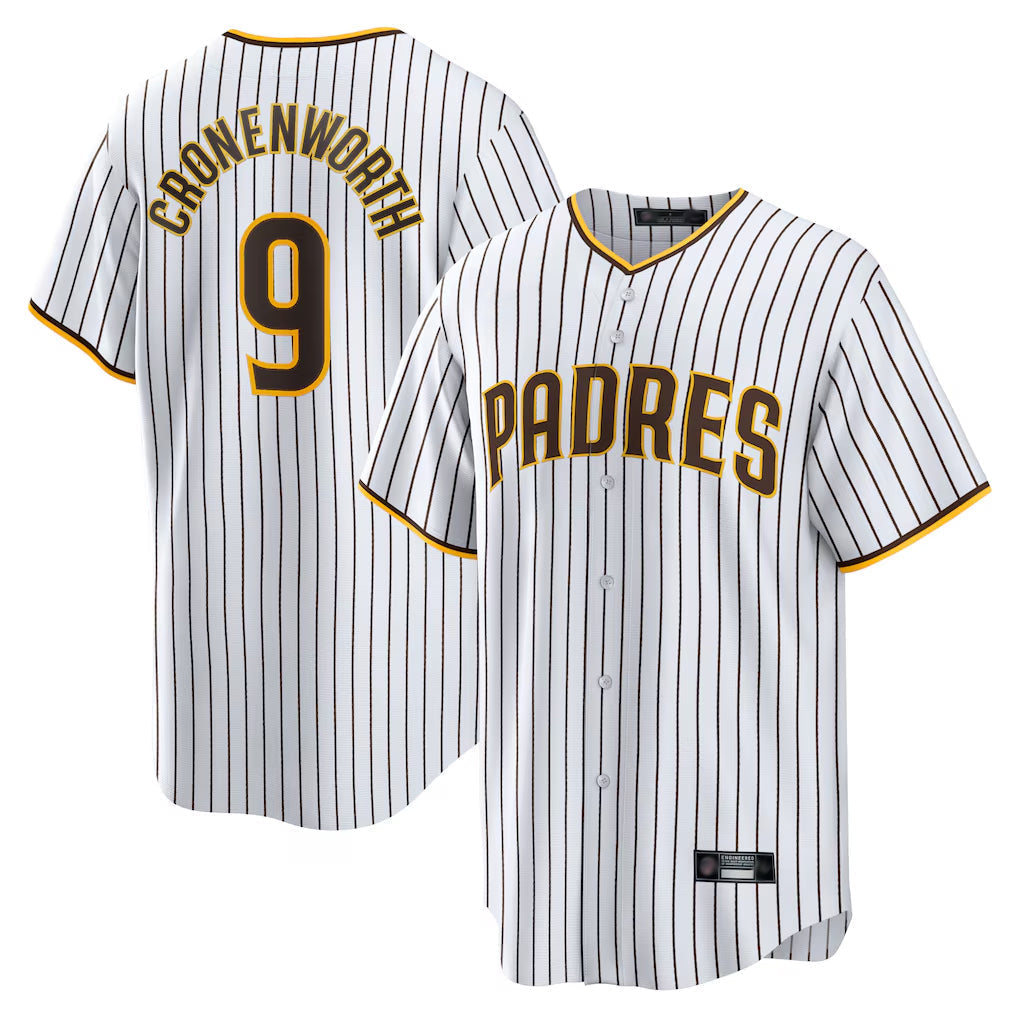 tocy S.Diego Padres #9 Jake Cronenworth Player White Home Game Stitched Jerseys