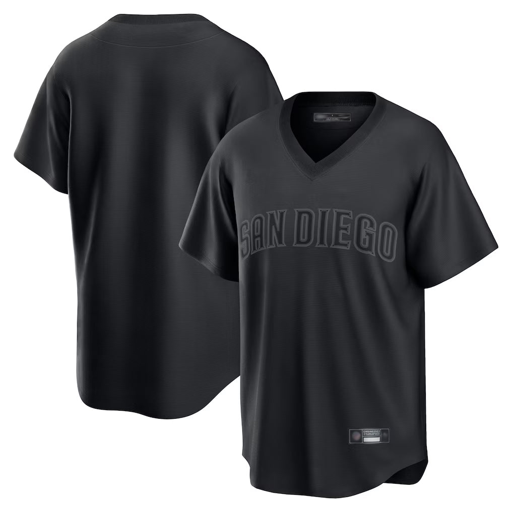 tocy S.Diego Padres Blank Player Black Pitch Fashion Game T-shirt Stitched Jerseys