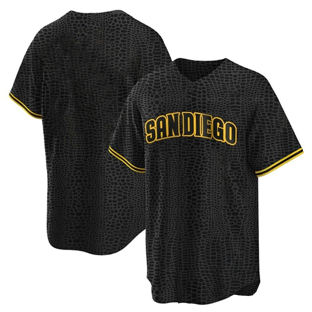 tocy S.Diego Padres Blank Player Black Snake Skin City Home Game Stitched Jerseys