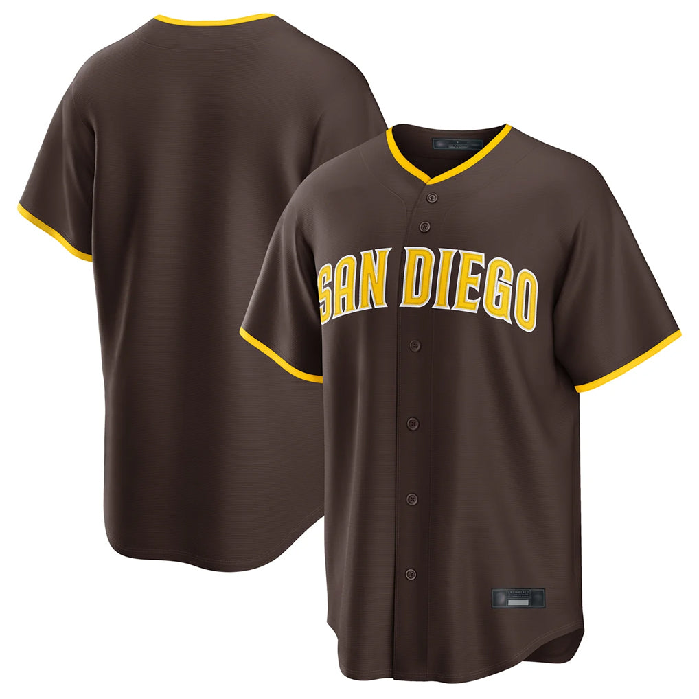 tocy S.Diego Padres Blank Player Brown Home Game Stitched Jerseys