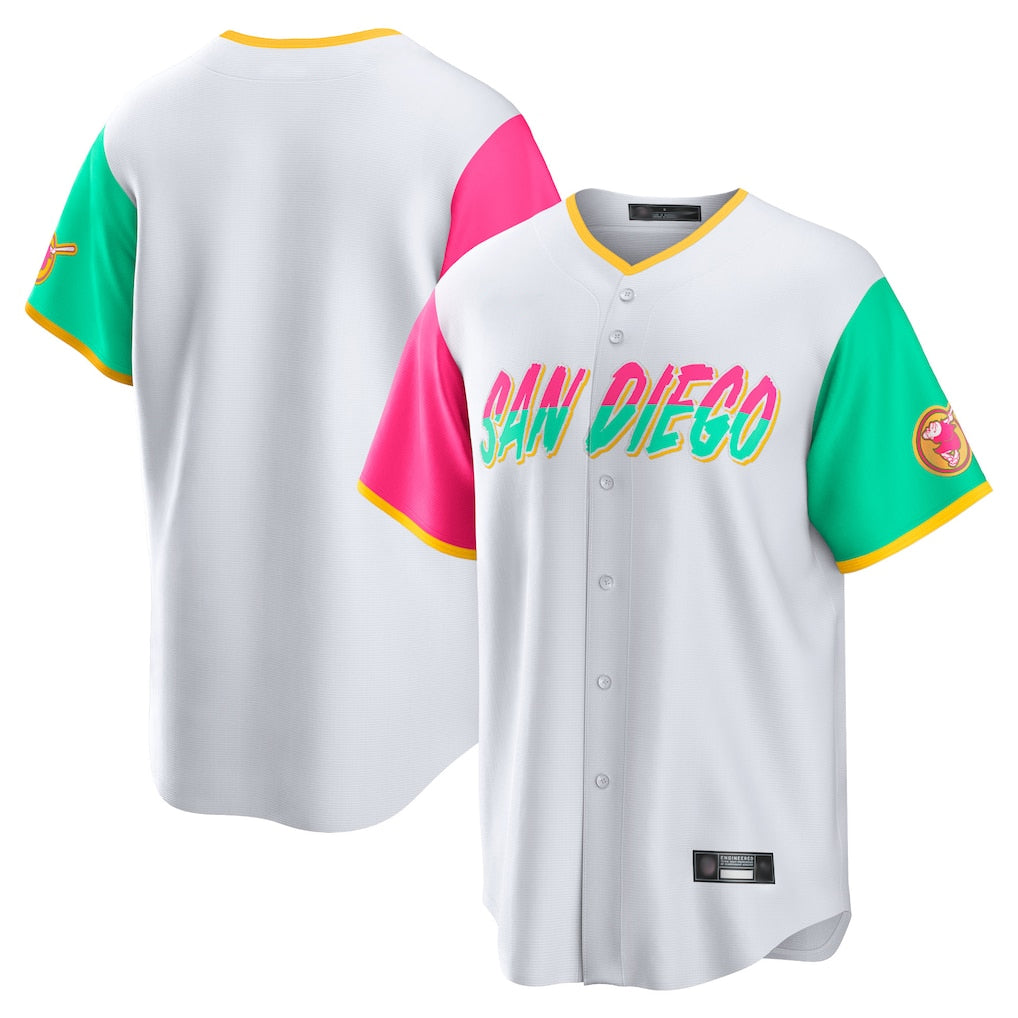tocy S.Diego Padres Blank Player White City Connect Home Game Stitched Jerseys