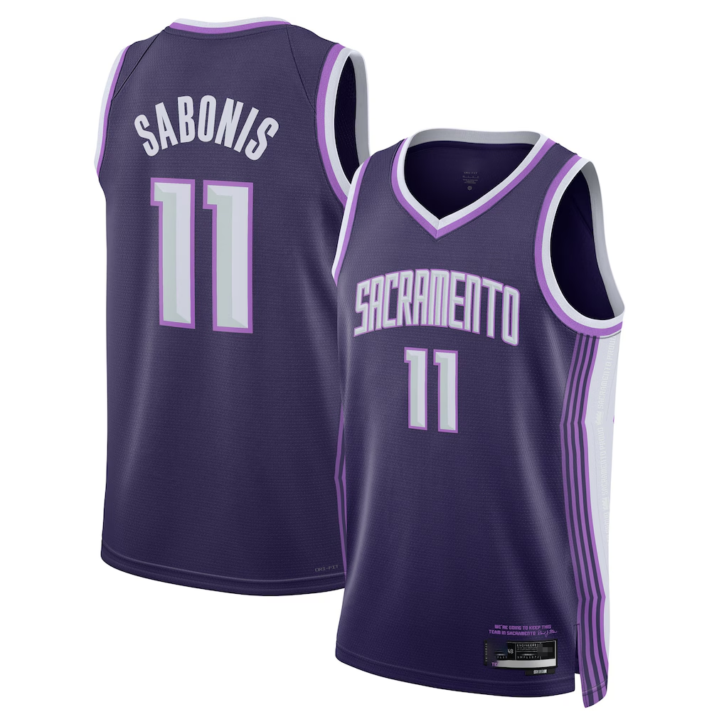 tocy S.Kings #11 Domantas Sabonis Purple 2025-2026 Swingman Jerseys - City Edition