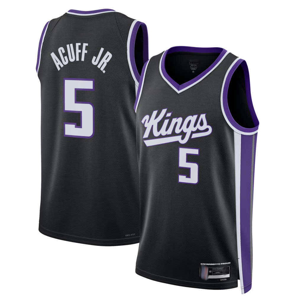 tocy S.Kings #5 Darius Acuff Jr. Black Swingman Jerseys - Icon Edition