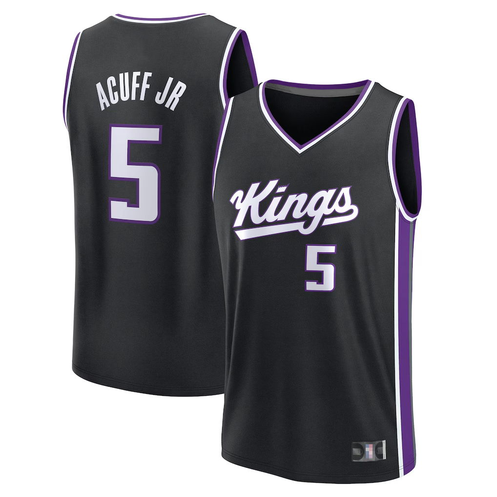 tocy S.Kings #5 Darius Acuff Jr. Fanatics Black 2026 Draft First Round Pick Fast Break Jerseys - Icon Edition