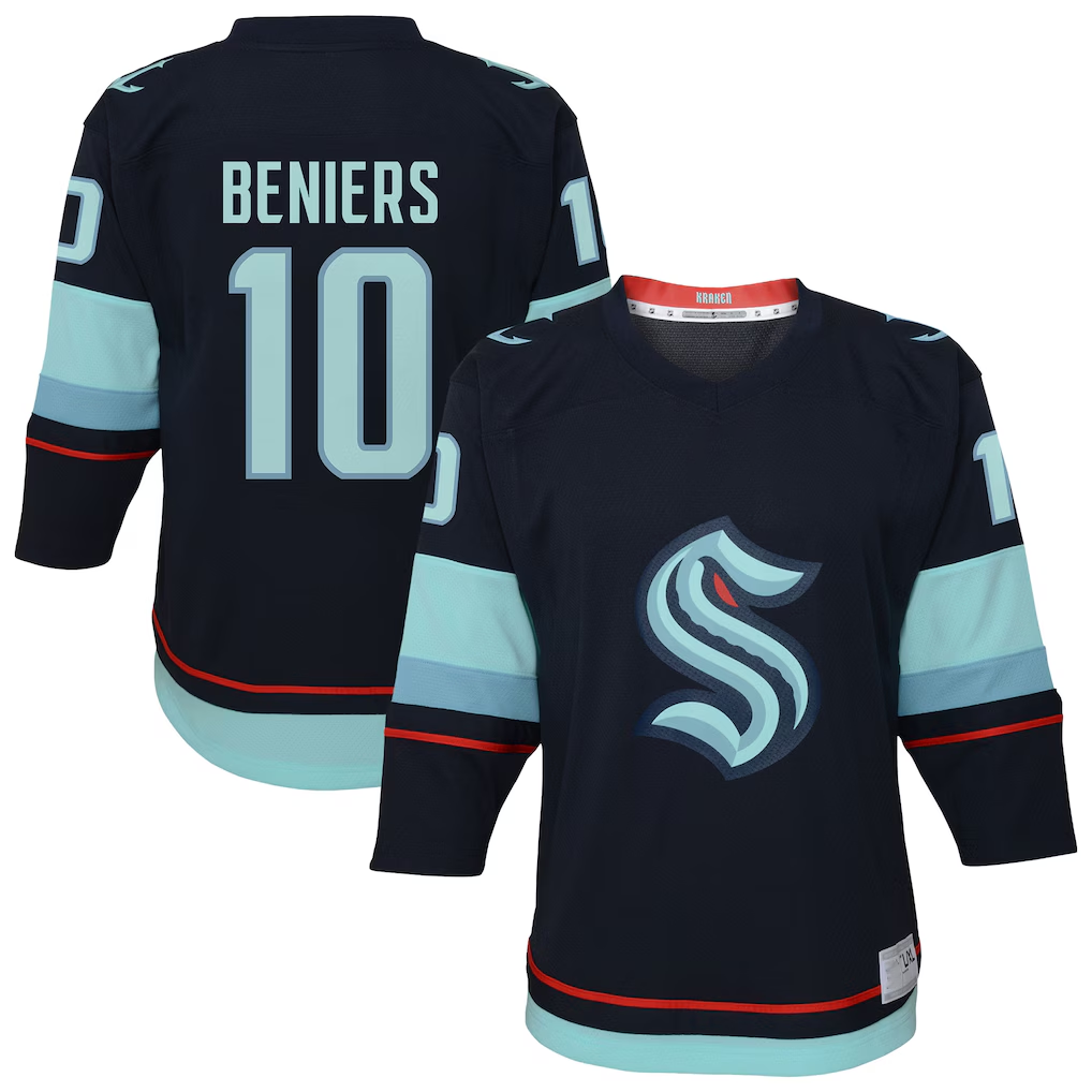 Tocy S.Kraken #10 Matty Beniers Navy Alternate Replica Player Jerseys