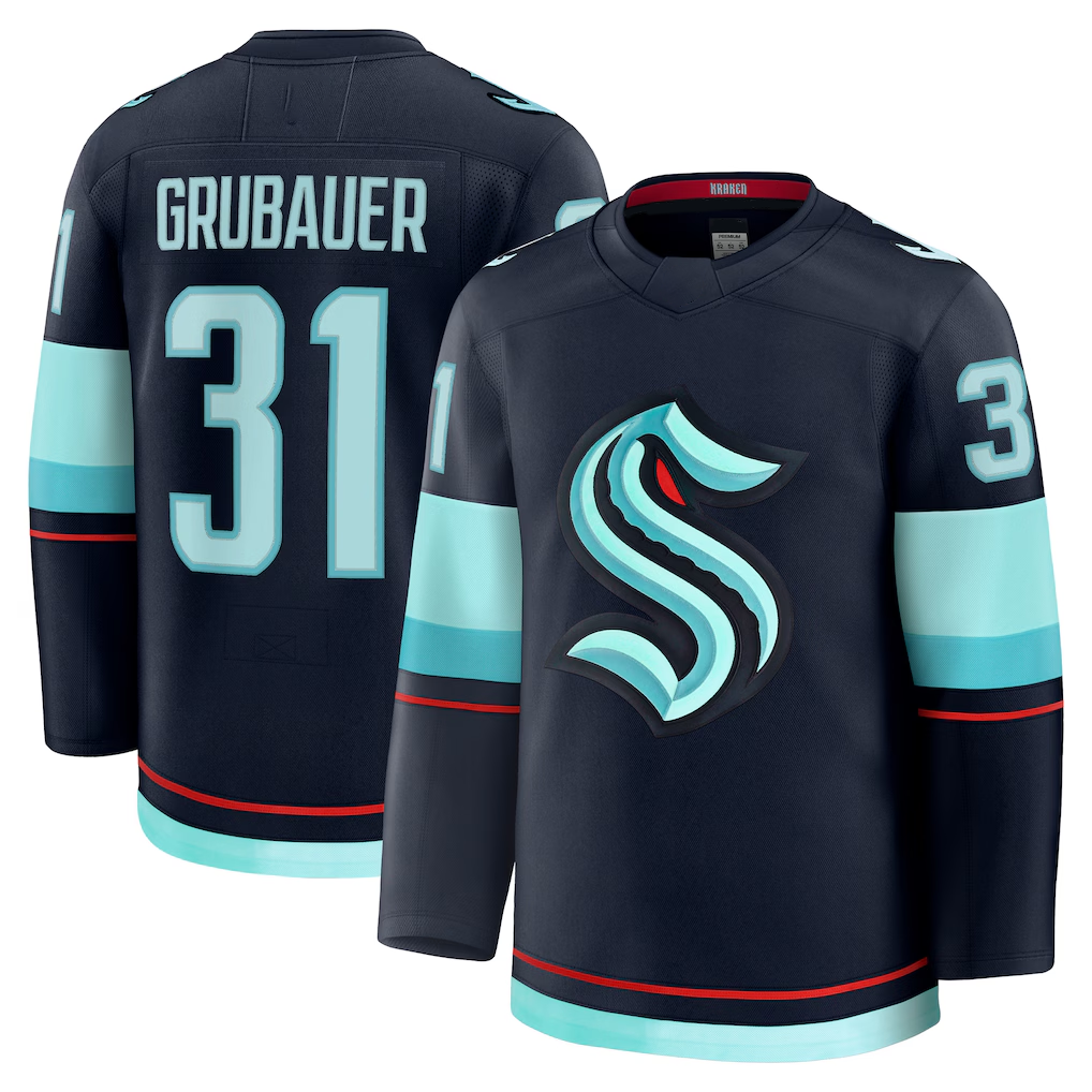 Tocy S.Kraken #31 Philipp Grubauer Deep Sea Blue Home Premium Jerseys