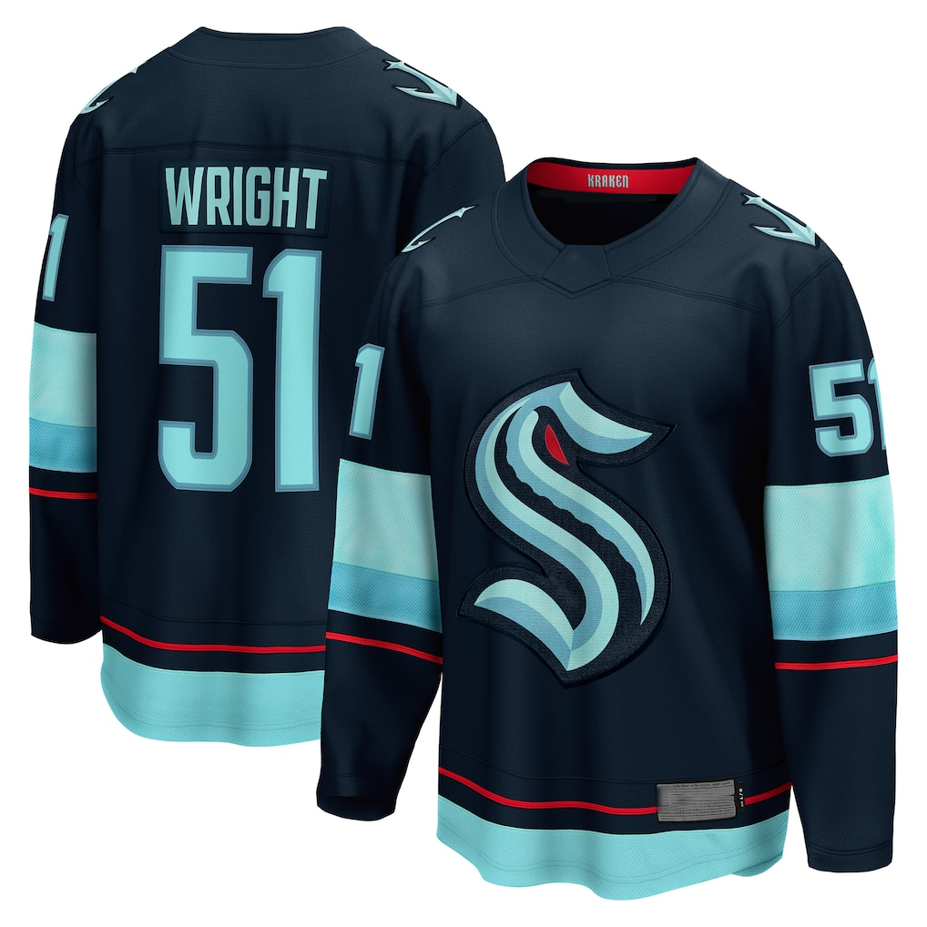 Tocy S.Kraken #51 Shane Wright Deep Sea Blue Home Breakaway Player Jerseys