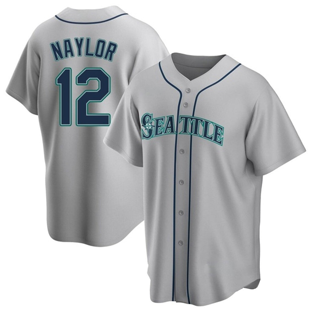 tocy S.Mariners #12 Josh Naylor Player Gray Home Game Stitched Jerseys