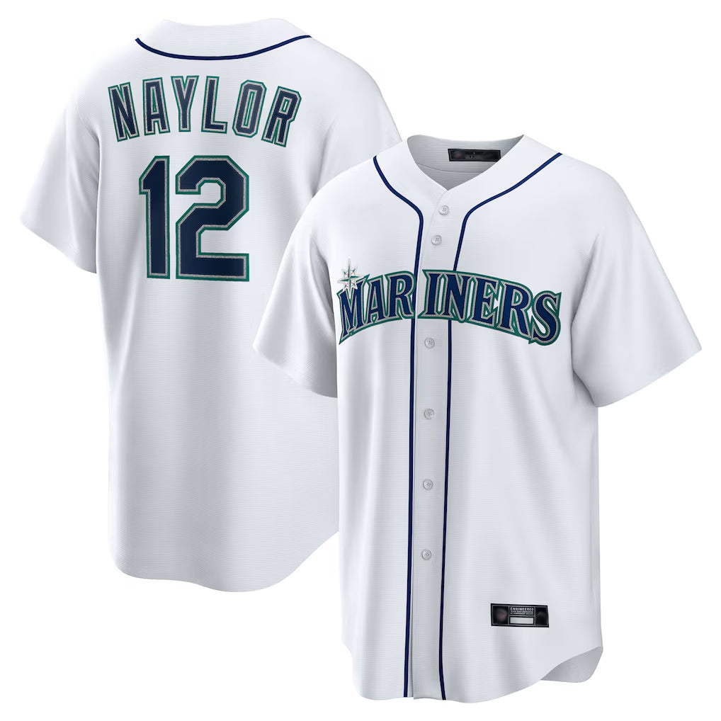 tocy S.Mariners #12 Josh Naylor Player White Home Game Stitched Jerseys