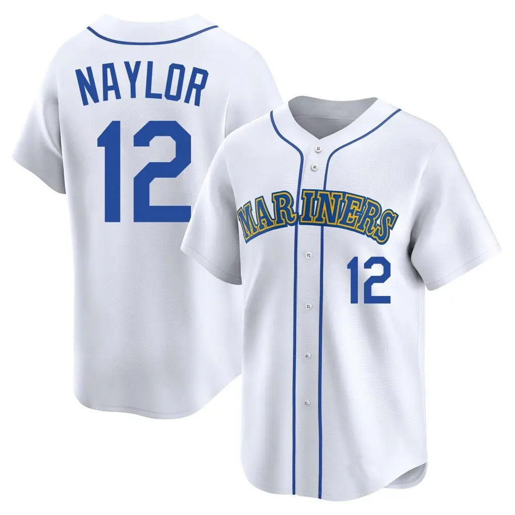 tocy S.Mariners #12 Josh Naylor Player White Pitch Fashion Game Stitched Jerseys