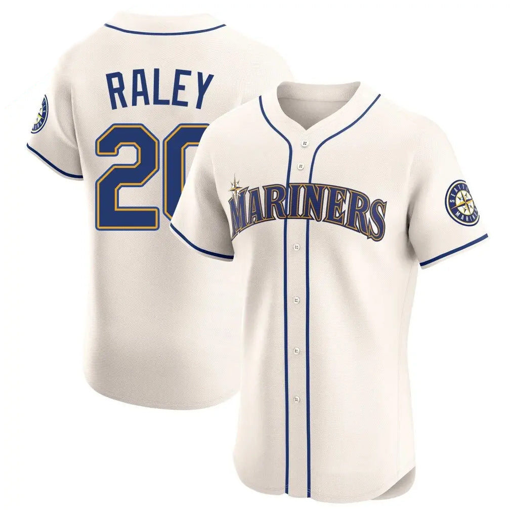 tocy S.Mariners #20 Luke Raley Player Cream Home Limited Elite Stitched Jerseys