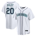 tocy S.Mariners #20 Luke Raley Player White Home Game Stitched Jerseys